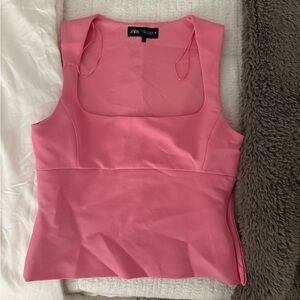 Zara Vibrant Pink Sleeveless Top
